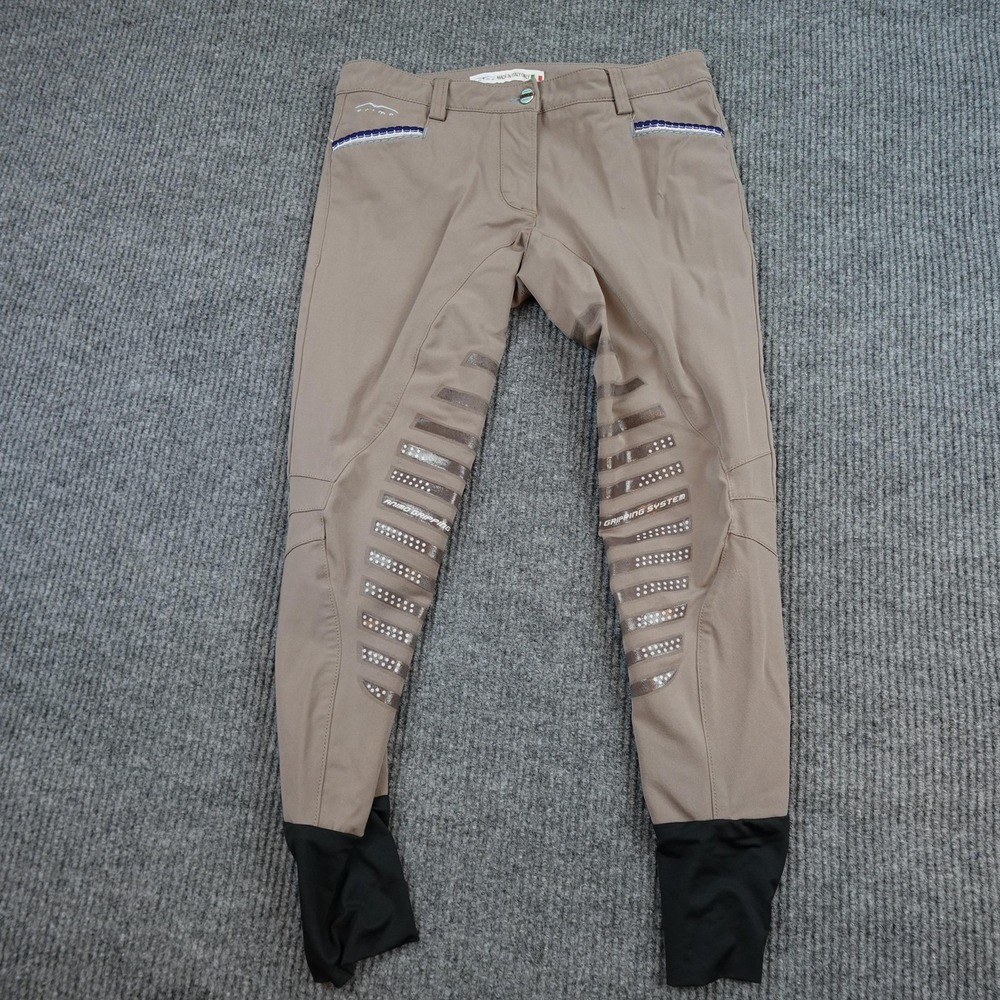 Animo Pants Womens 44 Brown Equestrian Riding Breeches Full Seat Grip Italy